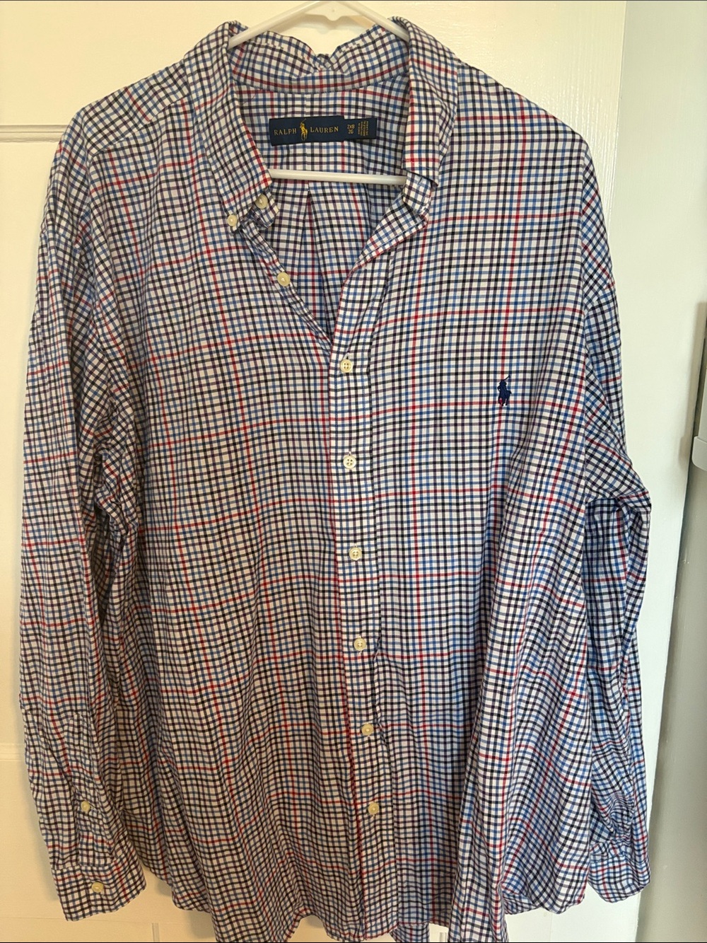Ralph Lauren Navy, Red & White Check Button-Down Shirt